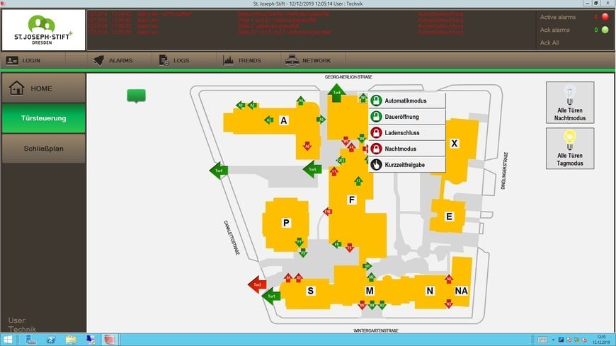 St. Joseph-Stift hospital in Dresden relies on networked solution that secures the building envelope, but also much more